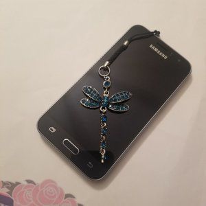 Blue Dragonfly Phone Charm